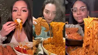 Wingstop & Buldak Ramen TikTok mukbang compilation!