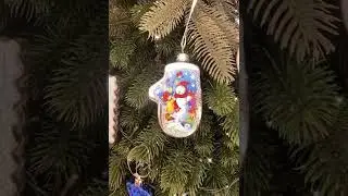 Новогоднее подвесное украшение Снеговик и Зверята из стекла / 2,5x6,5x10см арт.87215