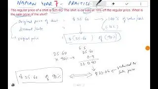 Naplan Math Year 7  and 6 -  calculating discount using percentages