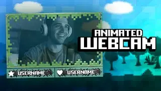 Animated Minecraft Twitch Webcam Overlay | Block Retro Pixel Frame for Streamers