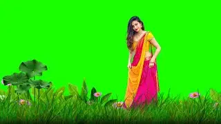 3D nature girl green screen background video | trending status green screen video