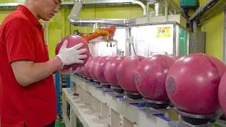 Process of Making Bowling Ball. Robot Mass Production Technology Is Amazing
