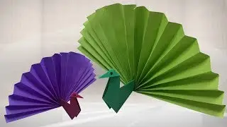 How To Make Origami Peacock - Easy Origami 3D Peacock Tutorial - DIY How To Make Peacock With Paper