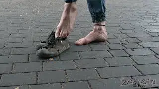 White and black sneakers