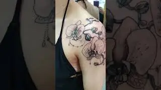 Orchids Shoulder Tattoo