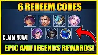 6 REDEEM CODES FOR EPIC AND LEGENDS SKIN AS REWARDS CLAIM NOW! | MLBB