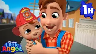 Fireman Song 👨🏻‍🚒 | Little Angel 😇 | Kids Learn! | Nursery Rhymes | Sing Along