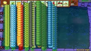 999 zombies vs All Pea Plants || plants vs Zombies 