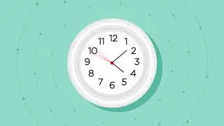 Motion Made - Free Loop animation of Wall Clock with Seconds Minutes and Hours Stock Footage
