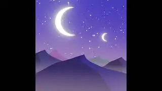 Graphic landscape art animation - Desert planet