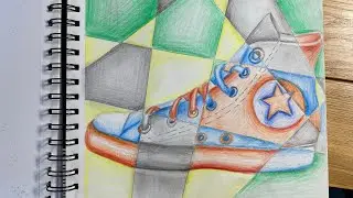 Shoe Art with Geometric Shapes