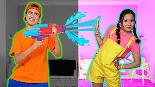 Water Blaster Challenge Showdown With Ellie and Jimmy