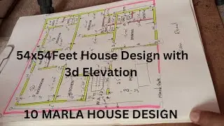 54 x 54 House plan | 10 marla house design | ghar ka naksha