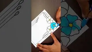 Easy and beautiful flower design border for project work/border design 