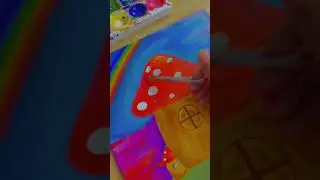 Canvas Painting 🍄🥰#short #youtube #viral #support