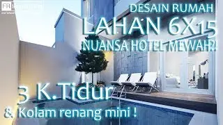 Rumah 6x15 dengan kolam renang 3 kamar tidur