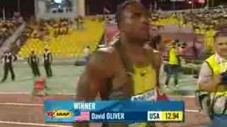 David Oliver wins the 110m Hurdles