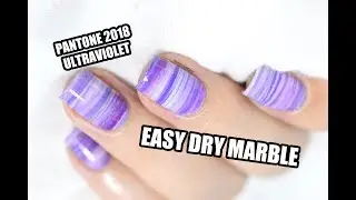Easy Dry Marble Nail Art Tutorial - Pantone 2018 Ultraviolet || Marine Loves Polish
