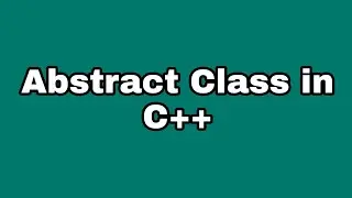 Abstract Class in C++ Programming | By Professor Pankaj Gupta | BIIT