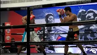 Dayan Gonzales (Cuba) scored a round 3 TKO win over Alie Laurel (Philippines) #dubaiboxing