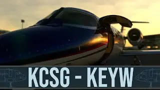 🔴 KCSG to KEYW: Mastering the Flysimware LearJet 35A - A Learning Flight Over Diverse Terrain!