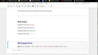 Video 6: Introduction markdown formatting- text color and font