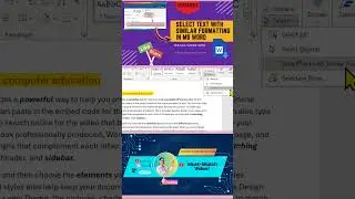 Select text with similar formatting in msword#TextSelection#FormattingTricks#selectsimilarformatting