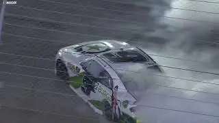 Tyler Reddick's epic burnout takes out Xfinity flag