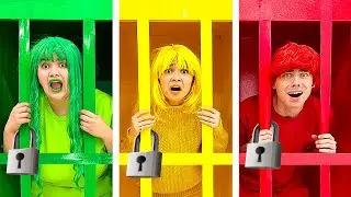 One Color Only! 24 Hours in Jail Challenge Red Vs Blue | Funny Situations by Crafty Hacks
