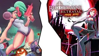 Две игры в ретро стиле с женскими персонажами Bloodrayne и Bubblegum zombie hunter
