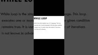 #whileloop #clangauge #programming #c #syntax #loop #foryou #coding #definition #fypシ #fyp #yshorts