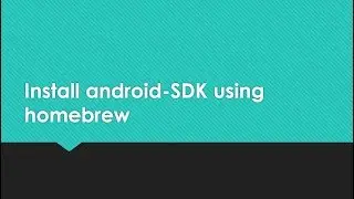 how to install android sdk using homebrew