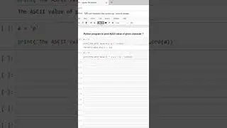 2.52 Python program to print ASCII value of given character? #pythontricks #easy