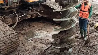 Auger Drilling || Deep Foundation  || Hydraulic Piling Rig Sany SR150C