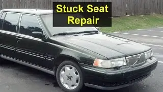 Power seat stuck, binding, one side, forward / back travel, also removal, Volvo 960, S90, V90 - VOTD