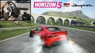 Drifting NEW Toyota Supra from Forza Horizon 5 on FH4 Map | Thrustmaster Steering Wheel Gameplay