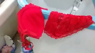 Asal jemur, di atas mesin cuci jemuran cd warna merah size M