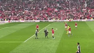 From the stands : Cristiano Ronaldo leaves pitch, applauds Man Utd fans after scoring twice on debut