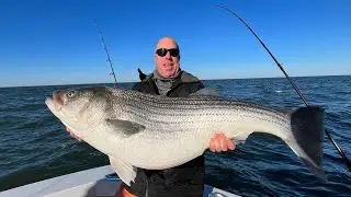 The Worlds Greatest Striped Bass Fisherman~Chuck Tyman Manny Part 2 (uncut) 4 giants at once.Mayhem!