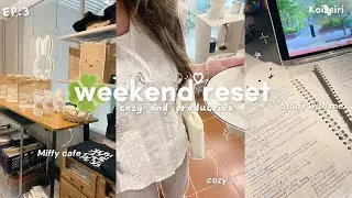 [ PRODUCTIVE] weekend reset💭☘️ : studying, Miffy cafe, self care, haul