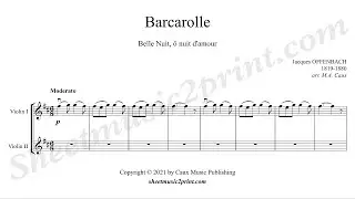 Belle Nuit d'amour - Violin duet