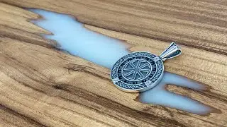 Славянский оберег из серебра Коловрат с Чертогом Коня