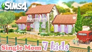 SINGLE MOM, 7 KIDS ||  || The Sims 4  Speed Build - NO CC