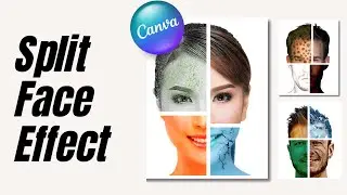 Photo manipulation in Canva lesson 10 How To Split face to 4 different color and texture