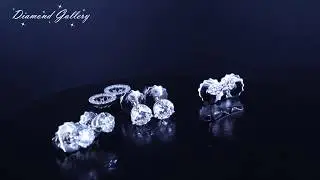 Золотые пусеты с бриллиантами по 0,4, 0,3 и 0,05 карат от Diamond Gallery!