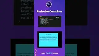 Resizable container using HTML & CSS 👨🏼‍💻🤩 | Your Code School 