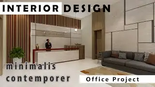 Desain Interior Lobby Kantor (Minimalis Contemporer) - Surabaya|Enscape 3.3|Archicad 23