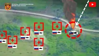 BOOM!!! Russian Tank Column SMASHED with Ukrainian Artillery