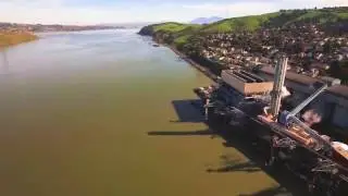 Aerial Video near the Carquinez Bridge from the Bay Area Ridge Trail, Vallejo, California