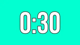 30 SECONDS COUNTDOWN TIMER WITH GREEN SCREEN BACKGROUND